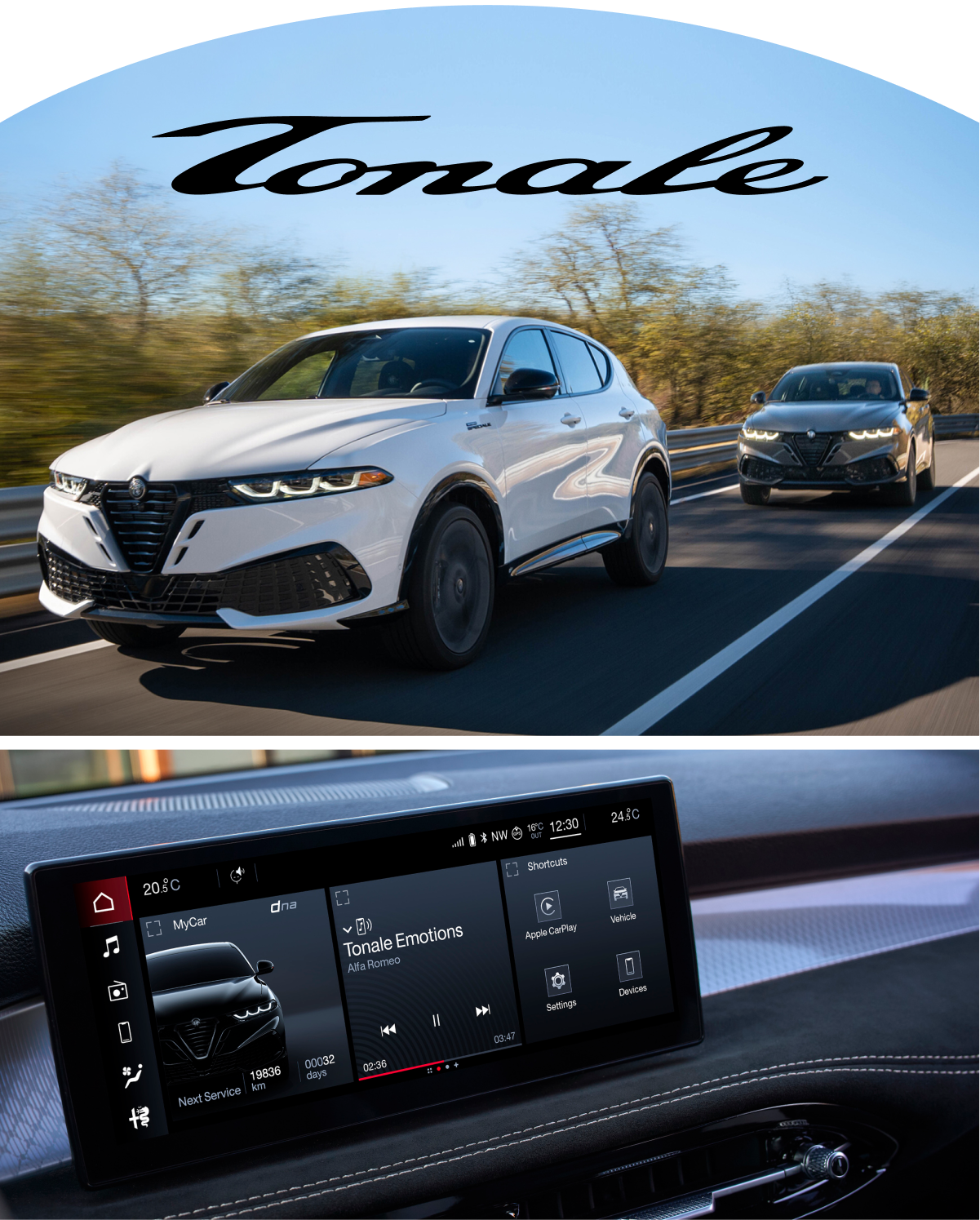 Images extérieures et intérieures de l'Alfa Romeo Tonale