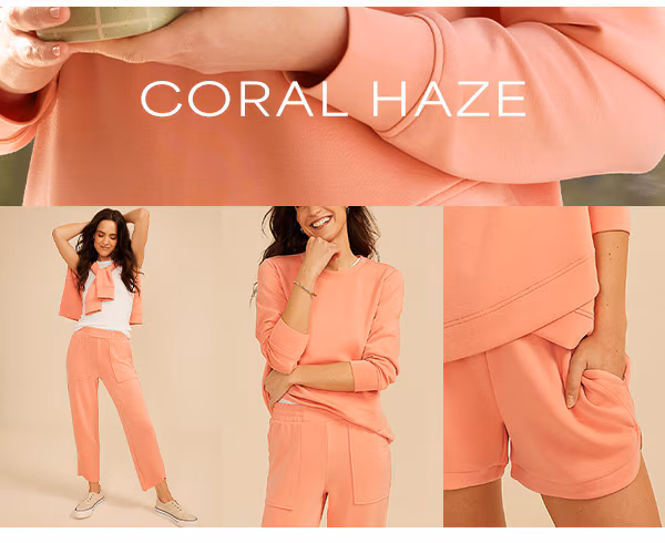 Coral haze. Model wearing maurices clothing.