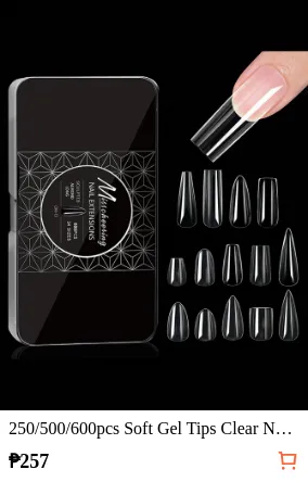 250/500/600pcs Soft Gel Tips Clear...