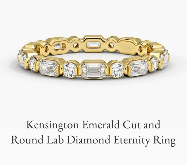 Kensington Emerald Cut and Round Lab Diamond Eternity Ring 
