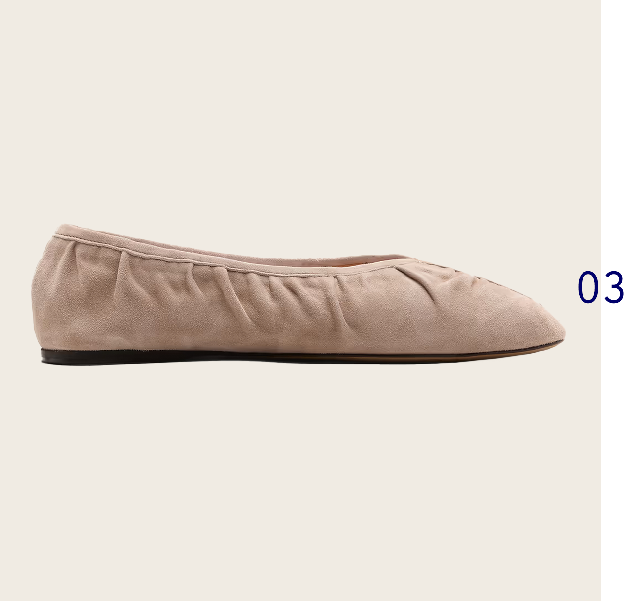 Ruched Suede Ballet Flat