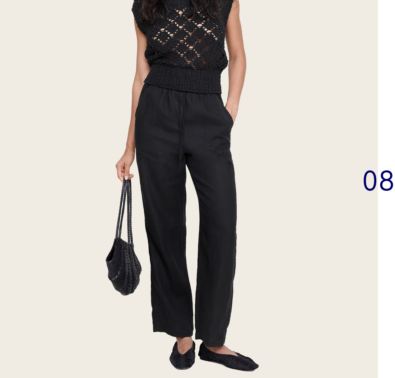 The Getaway Straight-Leg Pull-On Pant in Linen