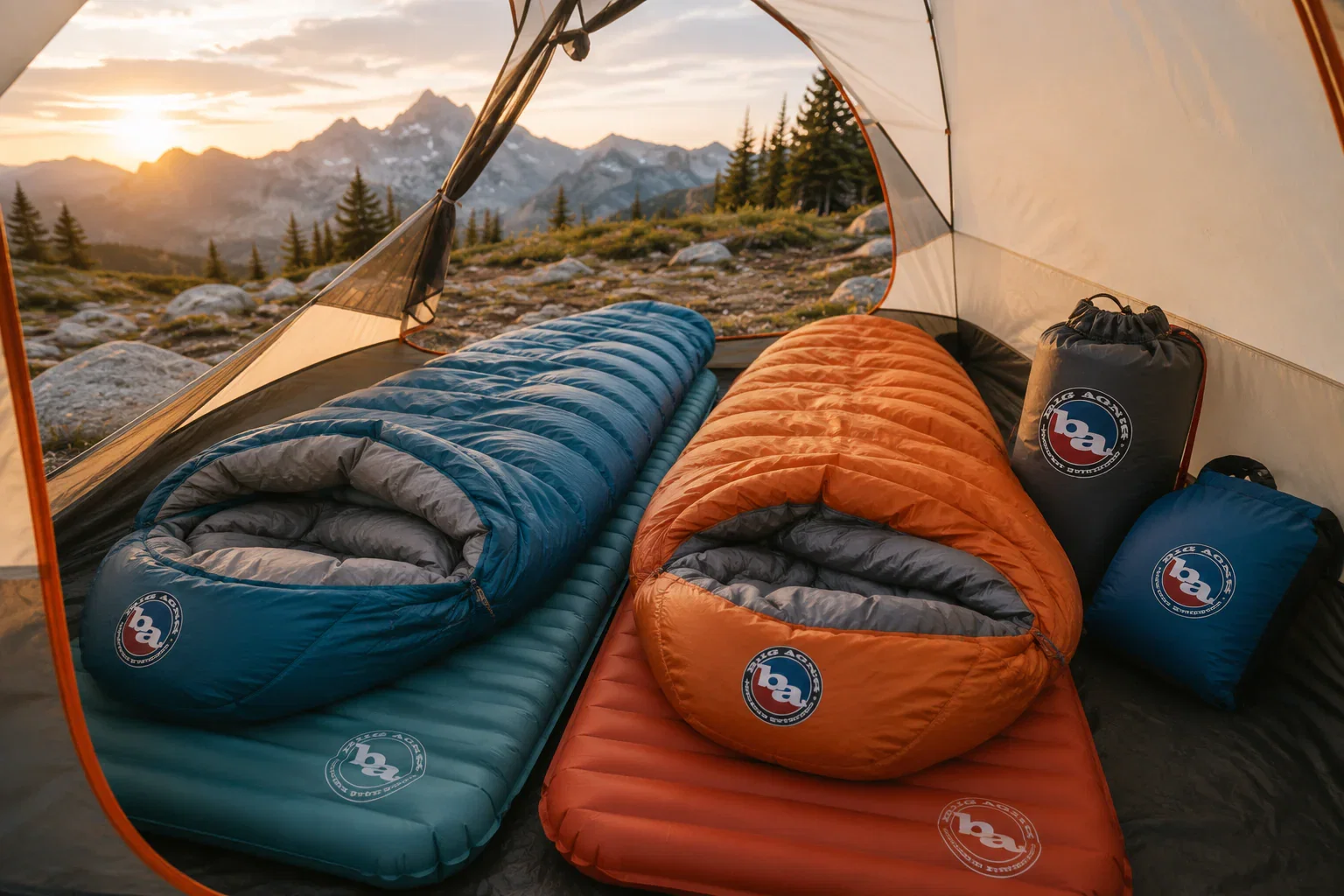 Big Agnes sleeping bags and sleeping pads