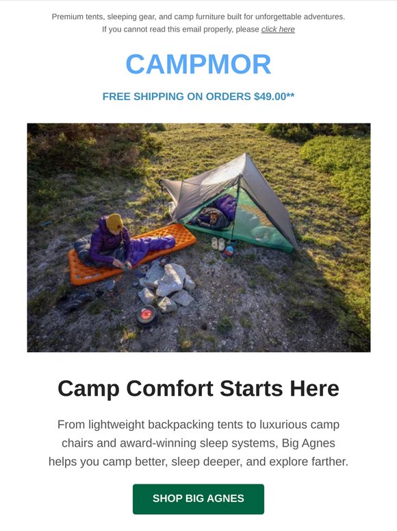 Sleep Better. Camp Smarter. Adventure Further with Big Agnes