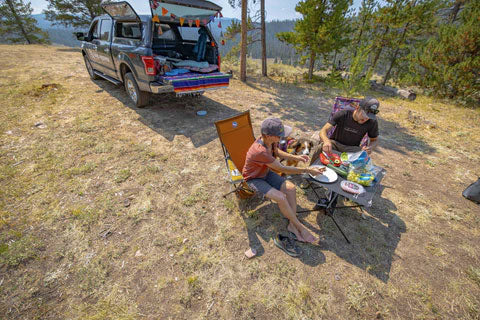 Big Agnes camp furniture and camp chairs at a campsite