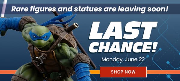 Last Chance! Rare Figures and Statues are Leaving Soon! Preorder by Monday June 22 SHOP NOW 