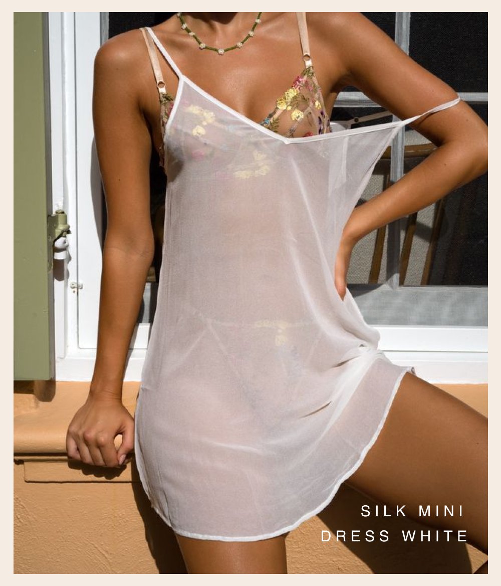 Silk Mini Dress White