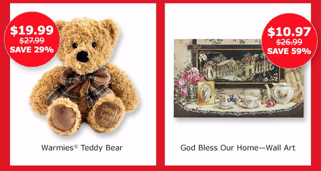 Warmies Teddy Bear | God Bless our Home Wall Art
