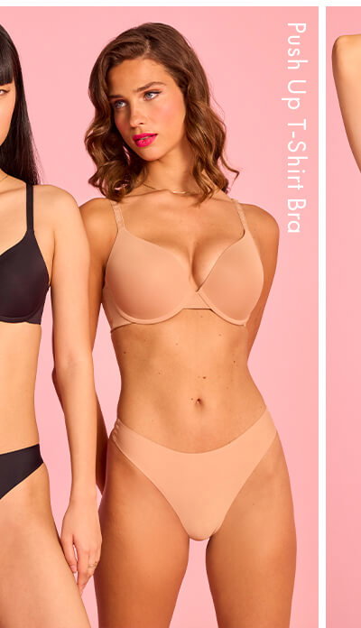 Push up microfibre plunge t-shirt bra