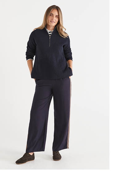 Ribbed Quarter Zip Jumper