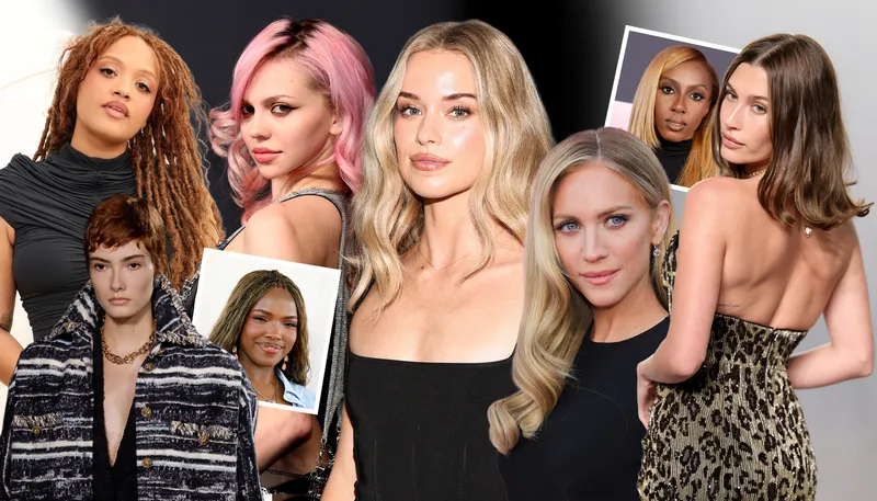 A collage of celebrities wearing Summer Hair Color Trends