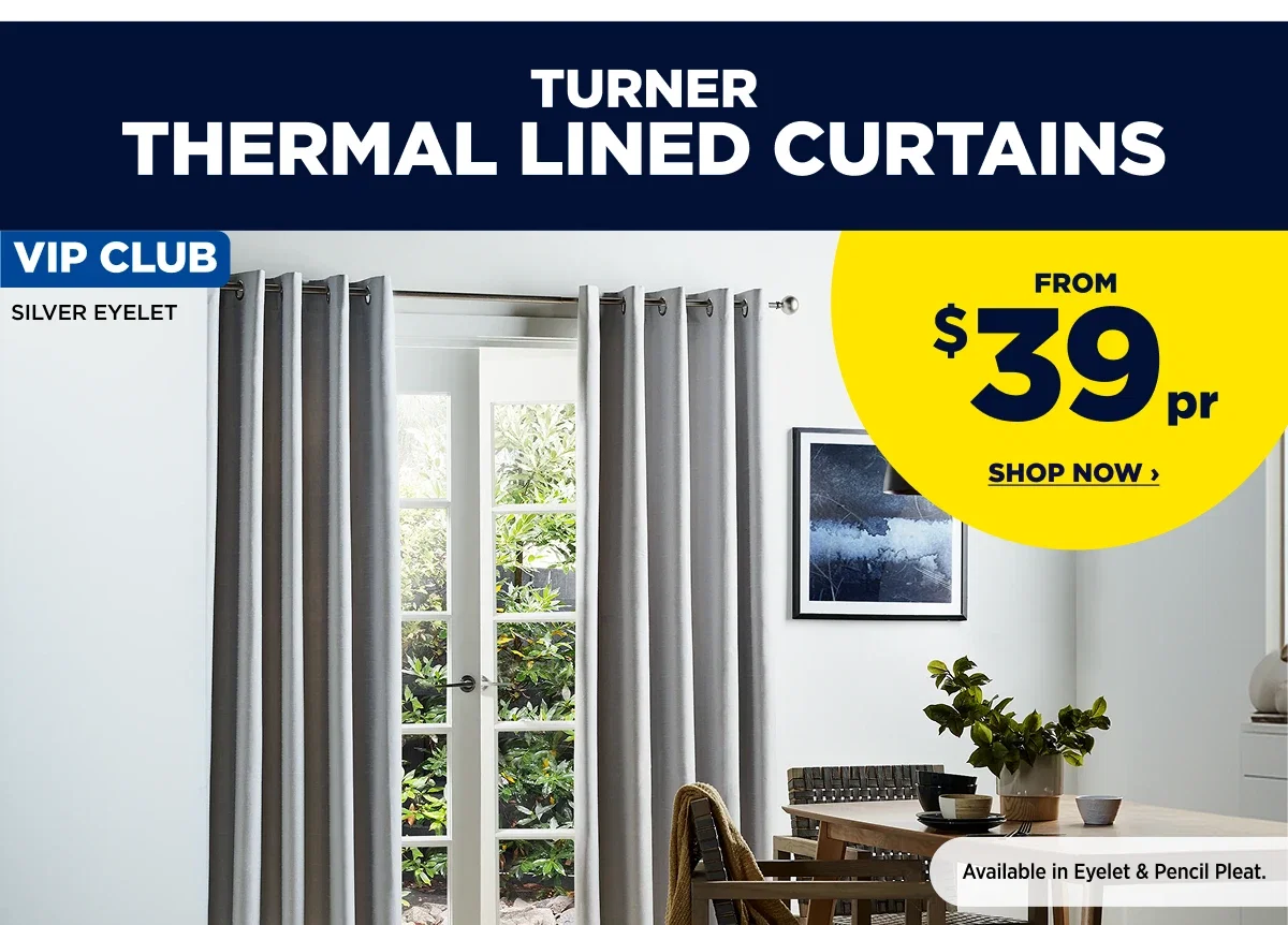 TURNER THERMAL LINED CURTAINS
