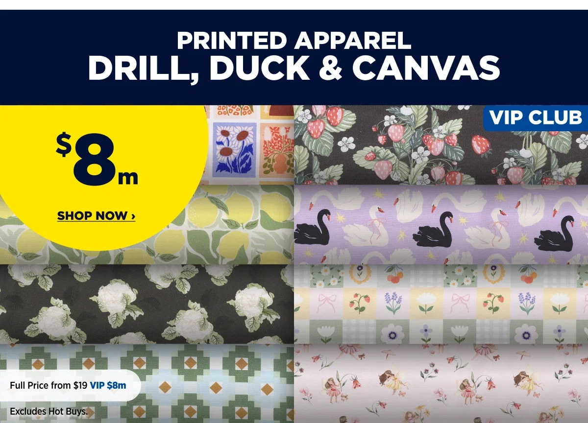 PRINTED APPAREL DRILL, DUCK & CANVAS