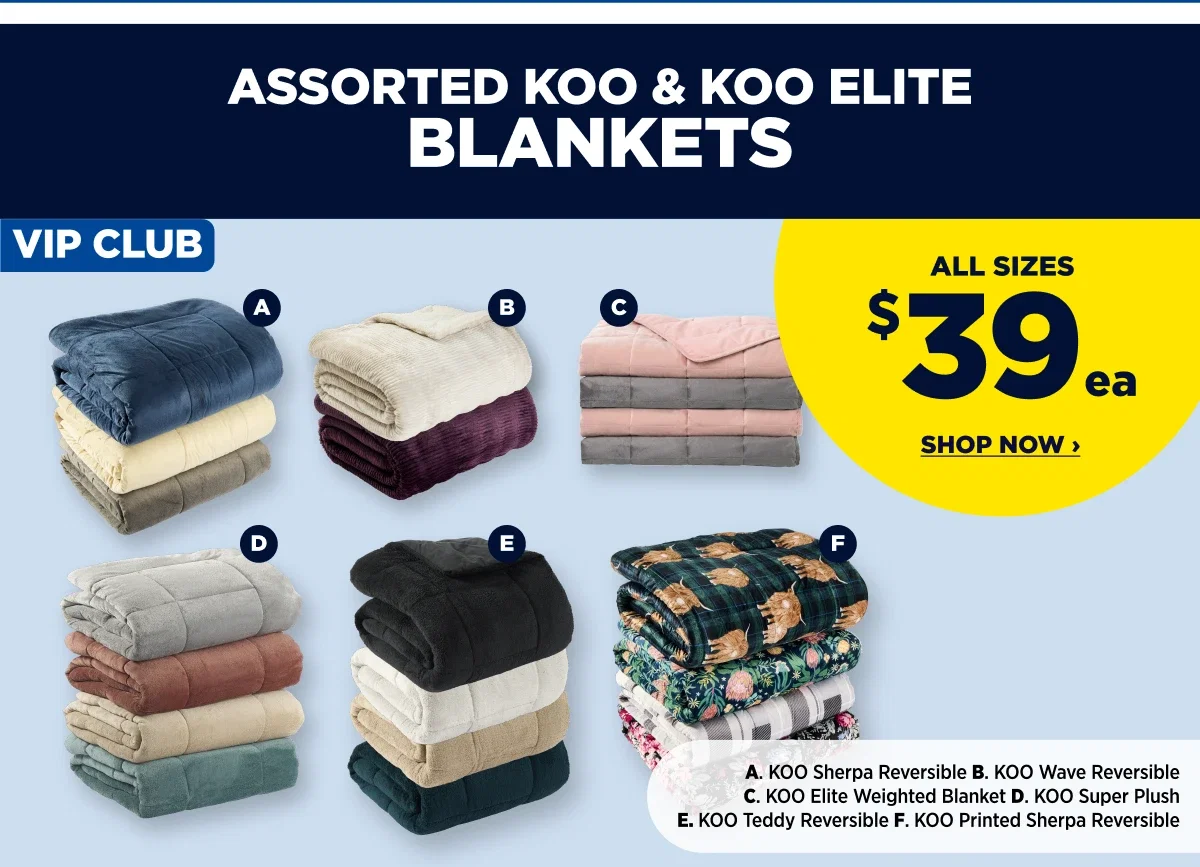 ASSORTED KOO & KOO ELITE BLANKETS