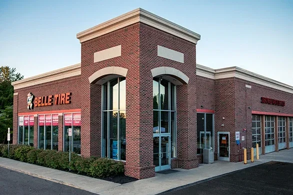 exterior of a Belle Tire store location