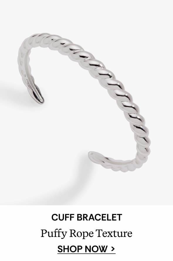 Shop Puffy Rope Texture Cuff Bracelet
