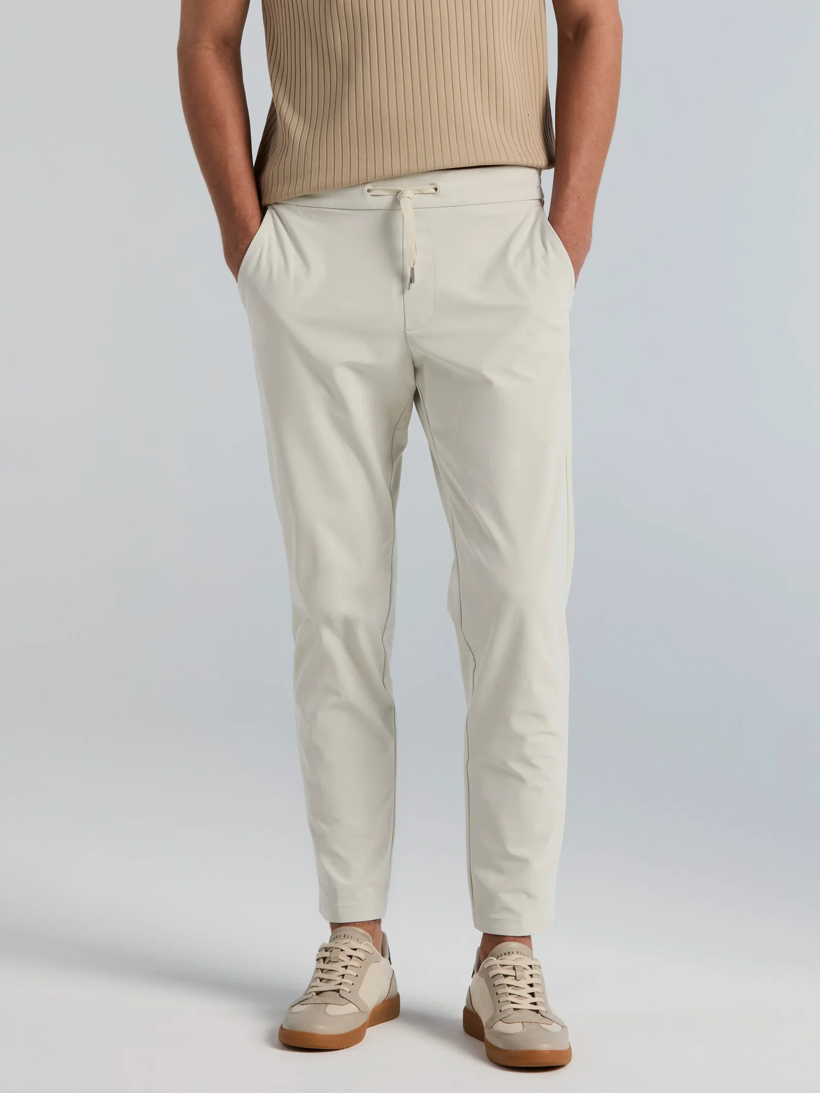 Slim Tapered Tricot Drawstring Pants Slim Tapered Tricot Drawstring Pants