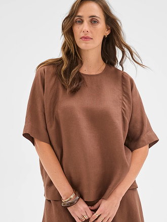 European linen seamed t-shirt
