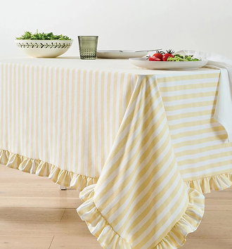 Anko extra large yellow stripe tablecloth