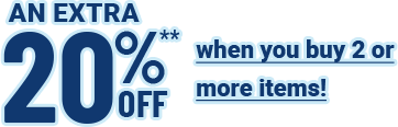 Get an extra 20% when 2 items or more are purchased