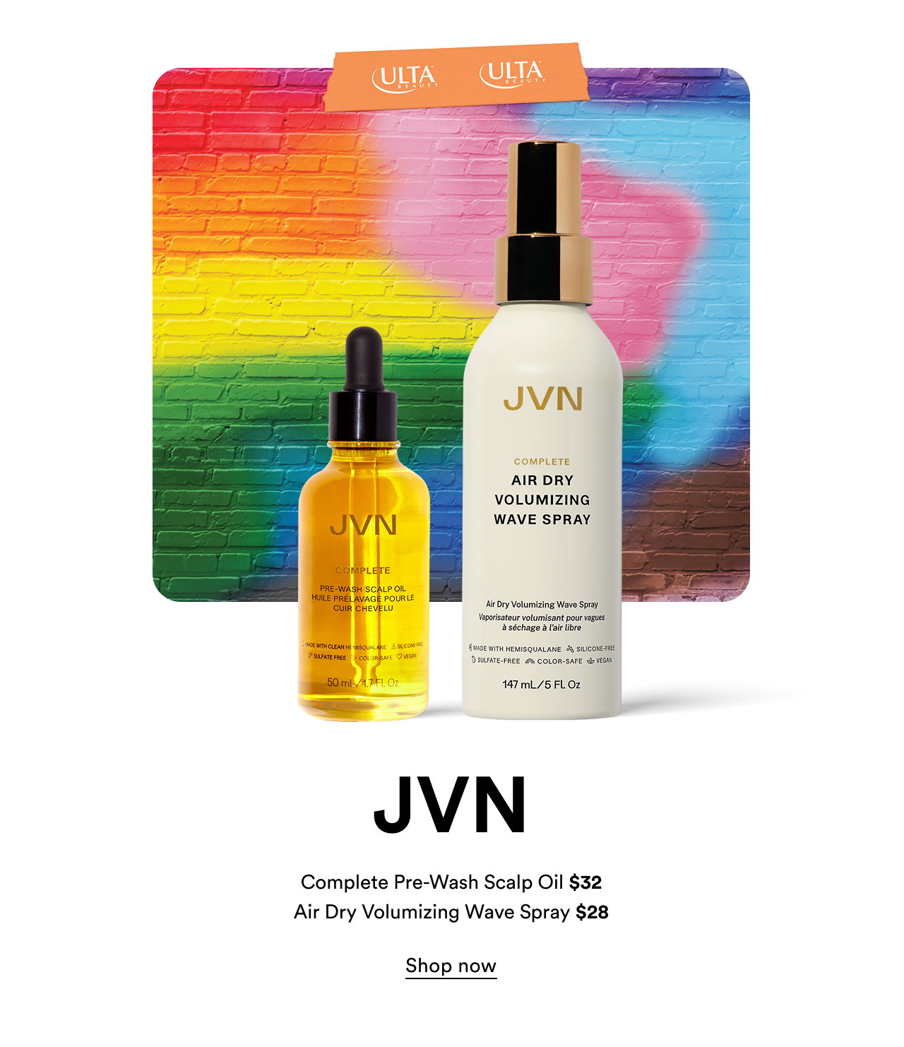 JVN | Complete Pre-Wash Scalp Oil | Air Dry Volumizing Wave Spray | Shop now