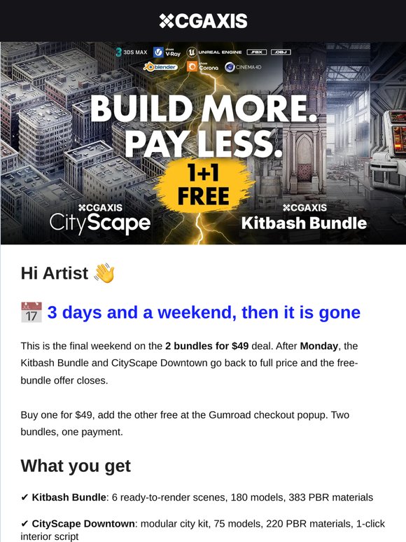 📅 Artist, 3 days and a weekend, then $49 is gone
