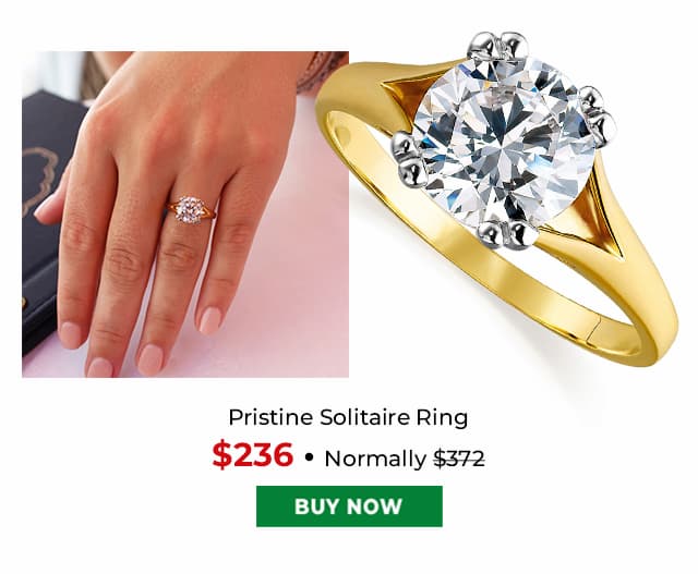 Pristine Solitaire Ring Gold Clad