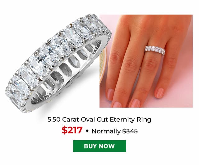 5 50 Carat Oval Cut Eternity Ring Platinum Clad