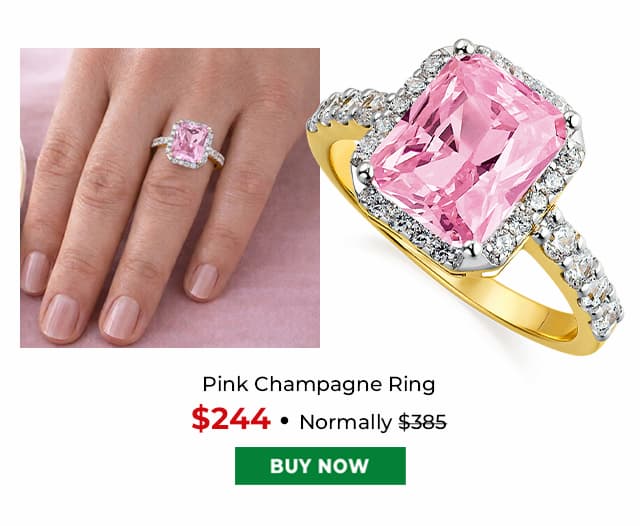 Pink Champagne Ring Gold Clad