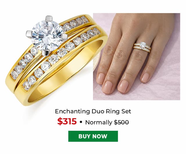 Enchanting Duo Ring Set Gold Clad