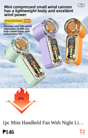 1pc Mini Handheld Fan With Night...