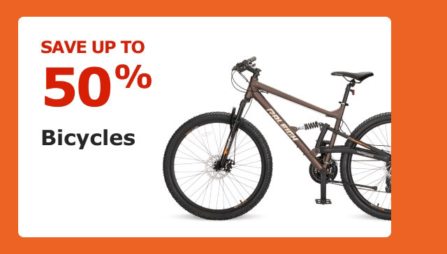Save up to 50%. Bicycles.