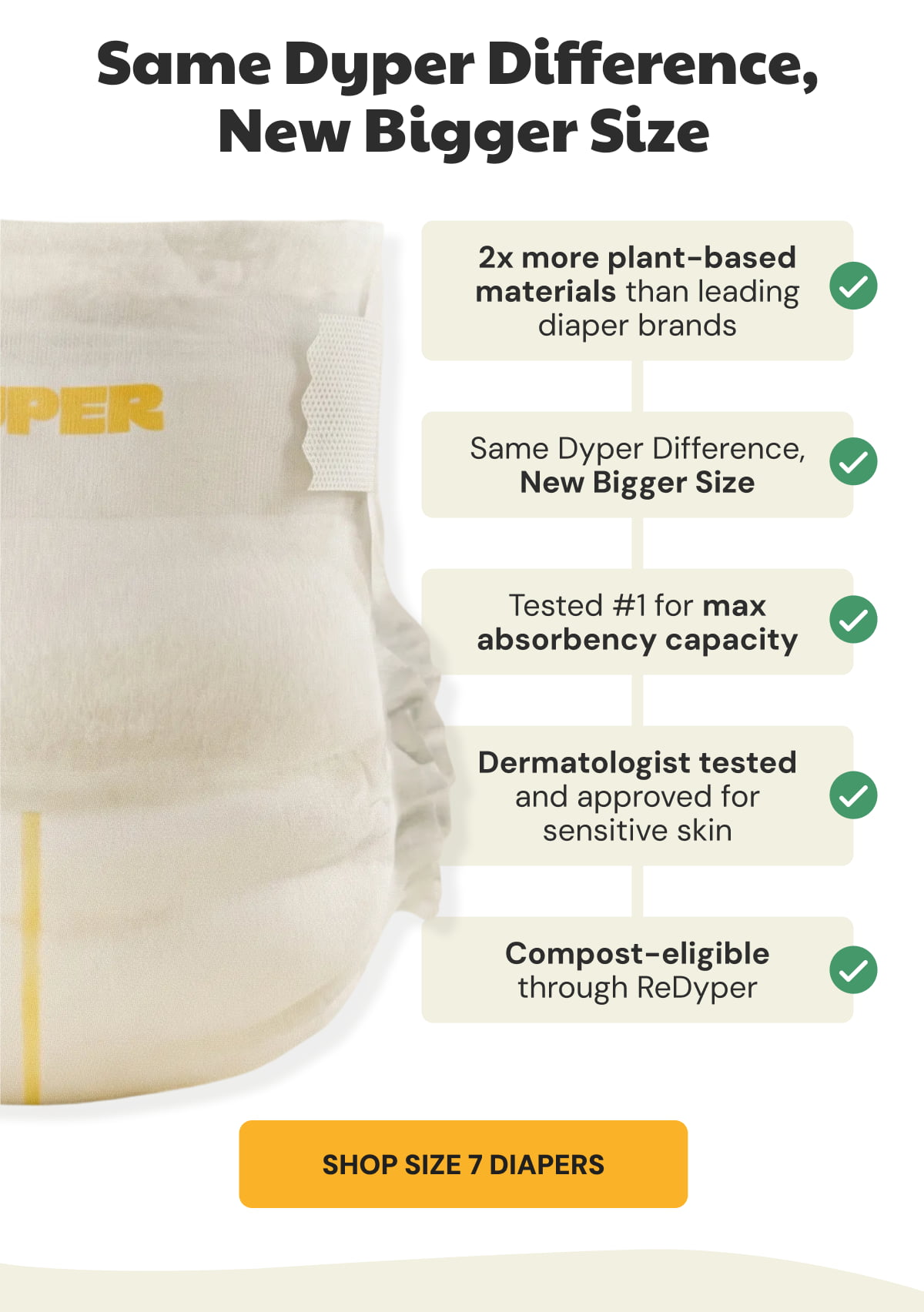 Same dyper difference, New bigger sizes [Click here to Shop Size 7 Diapers]