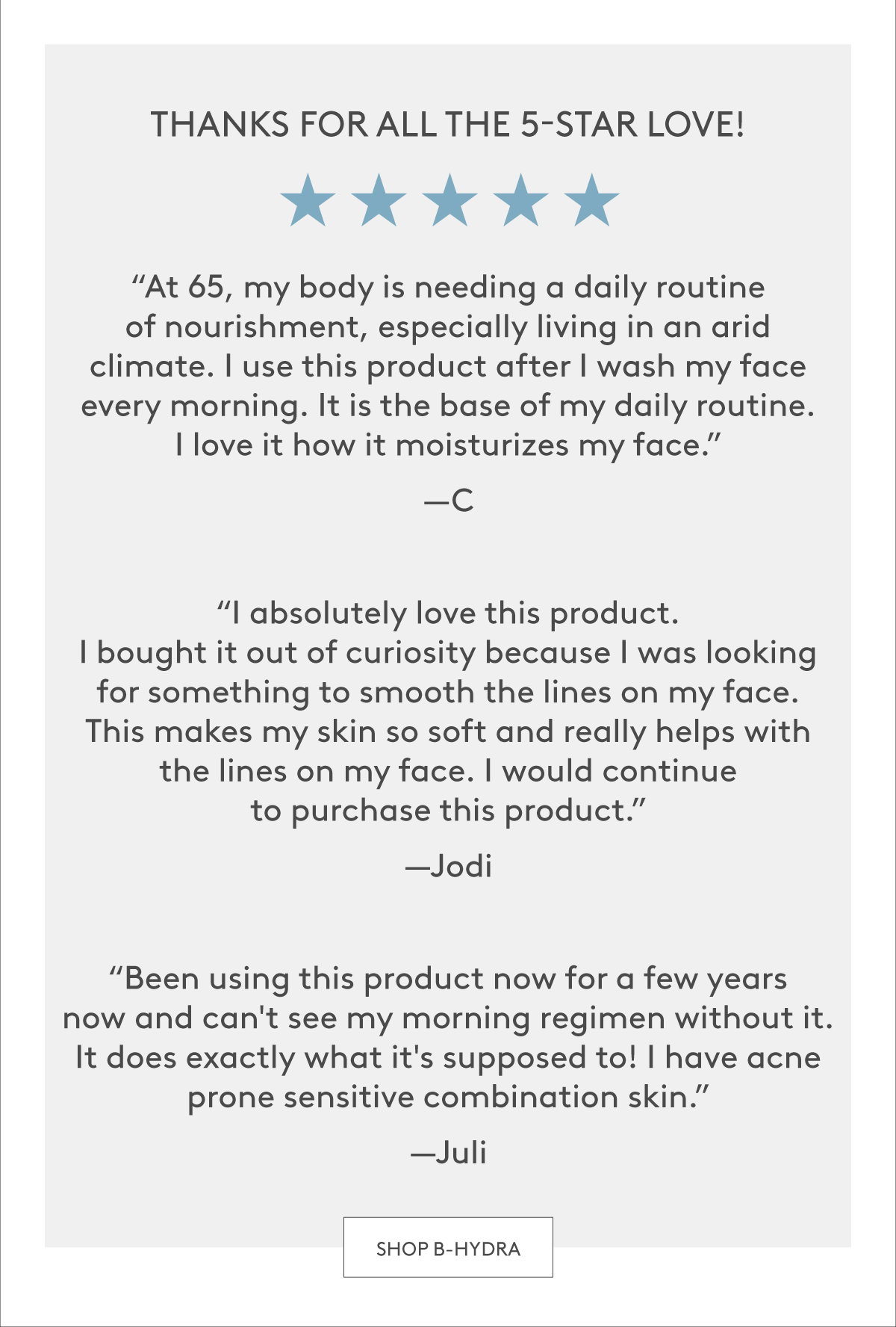 B-Hydra's 5 Star Reviews