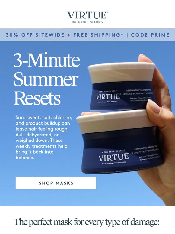 For hair stressed by pools, ocean & sun
