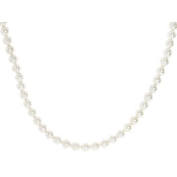 White Cultured Freshwater Pearl Rhodium Over Sterling Silver 20 Inch Strand Necklace