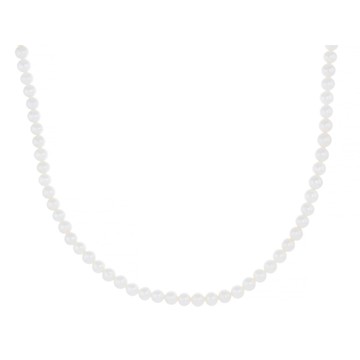 White Cultured Freshwater Pearl Rhodium Over Sterling Silver 20 Inch Strand Necklace