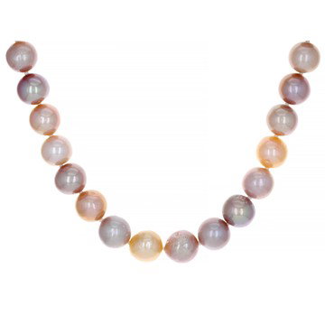 Multi-Color Cultured Freshwater Pearl Rhodium Over Sterling Silver 18 Inch Strand Necklace
