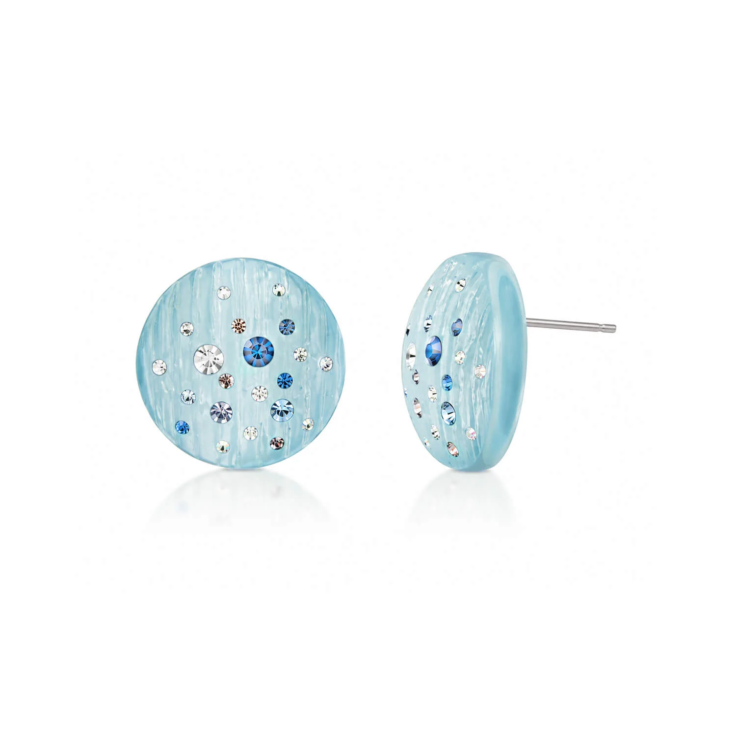 Image of Confetti Crystal Button Stud Earrings