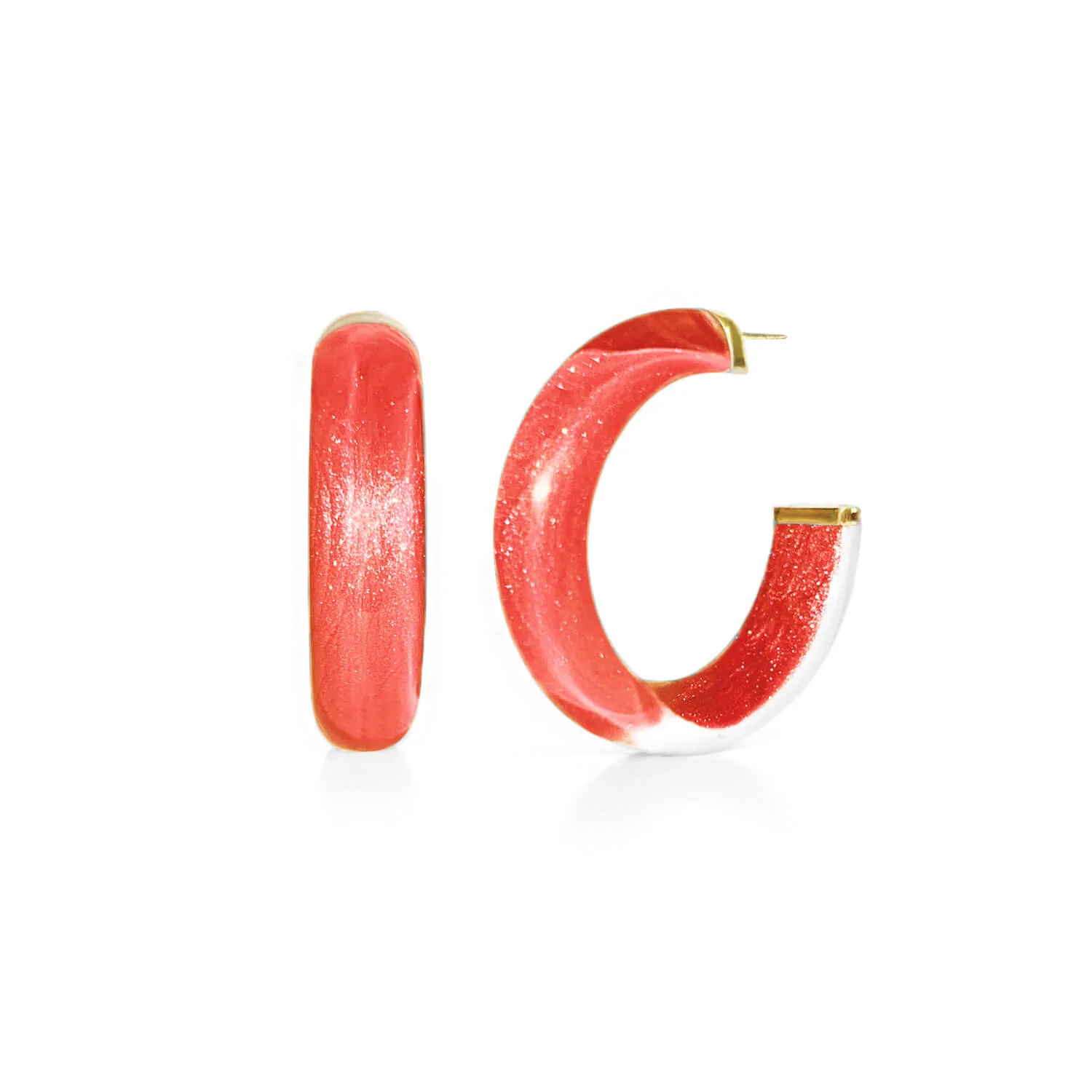 Image of Small Illusion Lucite Hoop Earrings
