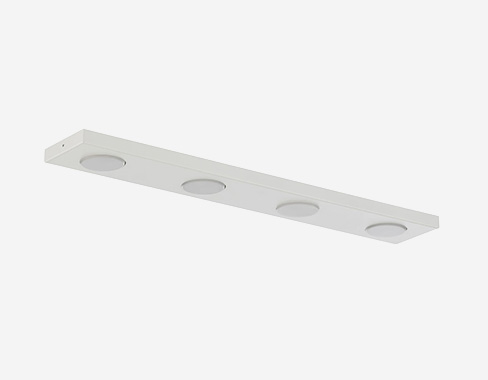 SIGMA Lámpara de techo Hero, blanca, 4 luces, 75 x 12 cm, metal, GX53