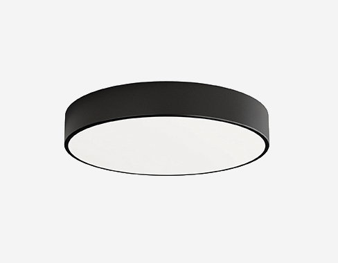 TEMAR LIGHTING Plafón Cleo, Ø 50 cm, IP20, negro, metal, E27