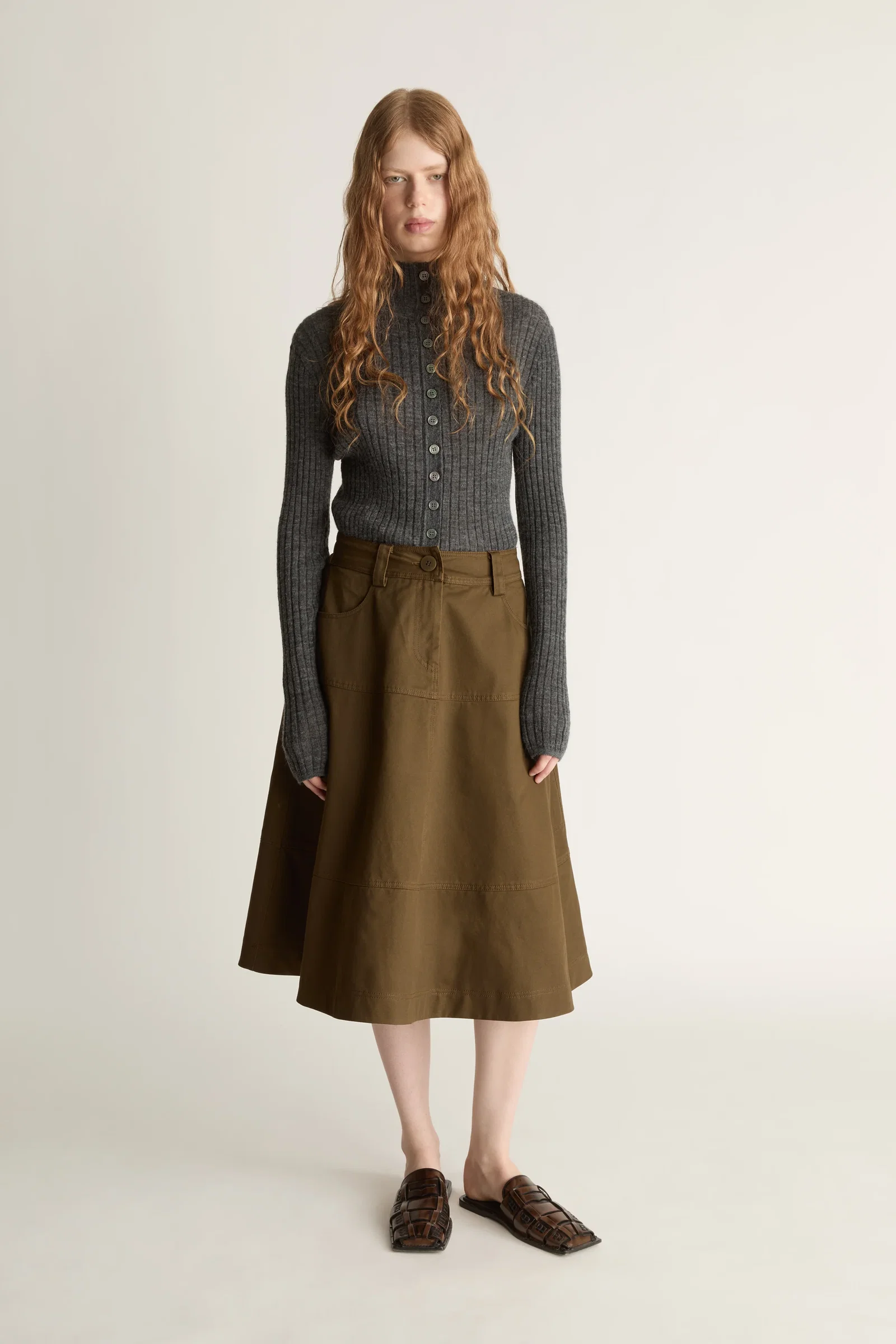 Image of Harper Drill Flare Skirt