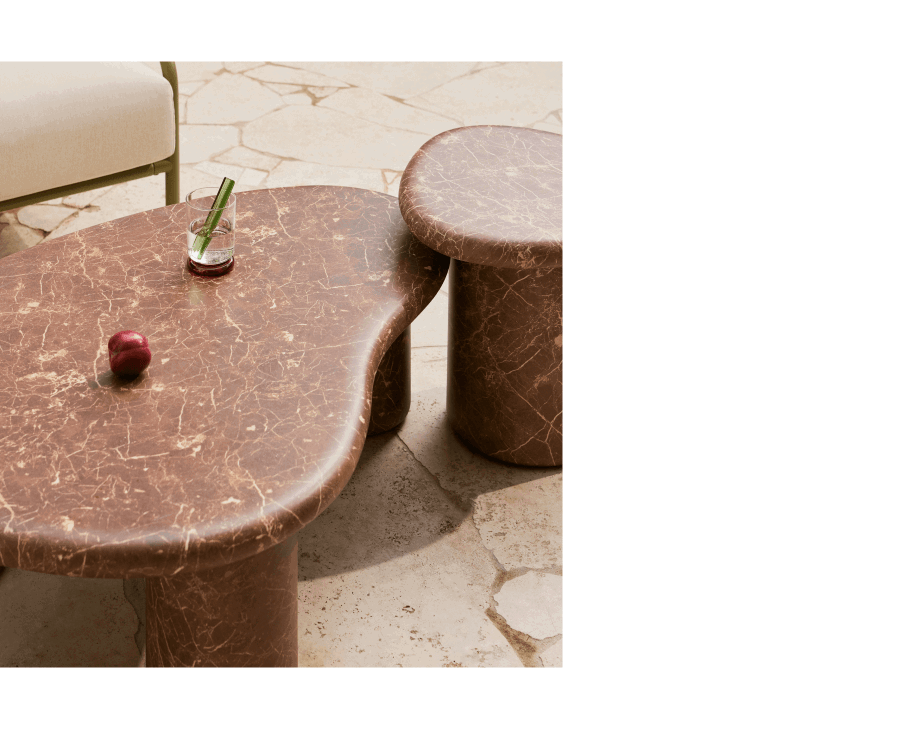Shop Azzurra Coffee Table (Emperador Chocolate Brown Marble Finish)