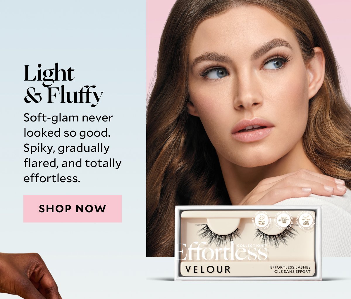 Light & Fluffy Soft-glam never looked so good. Spikey, gradually flared, and totally effortless. 