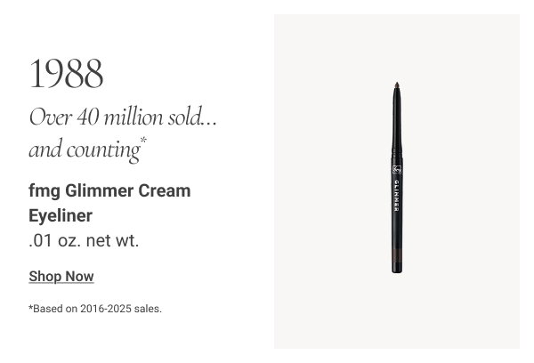1988 OVER 40 MILLION SOLD... AND COUNTING* fmg Glimmer Cream Eyeliner .01 oz. net wt. 