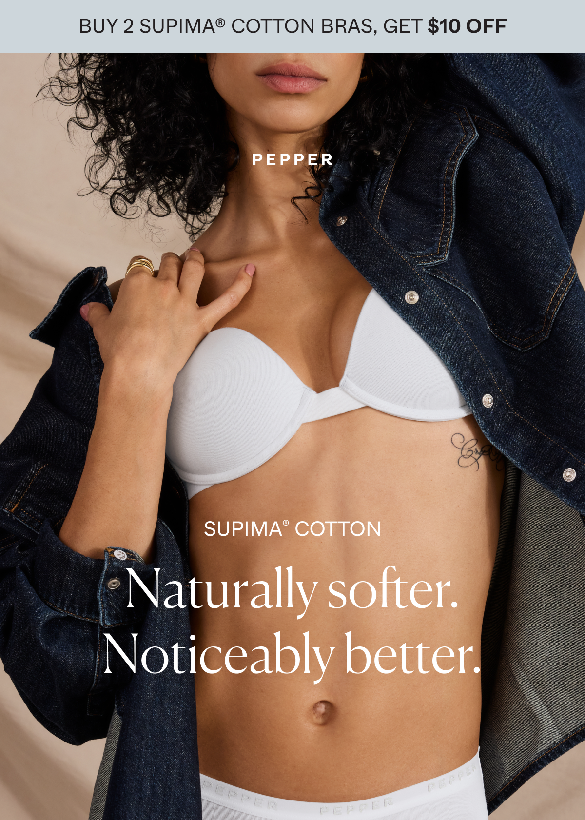 Buy 2 Supima® Cotton Bras, Get $10 Off