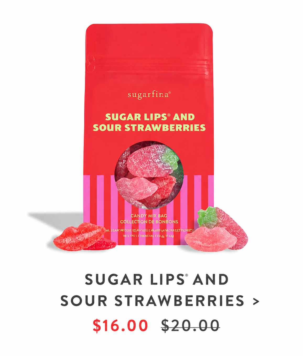 Sugar Lips® and Sour Strawberries Candy Mix Bag