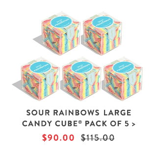 Sour Rainbows Large Candy Cube Pack of 5