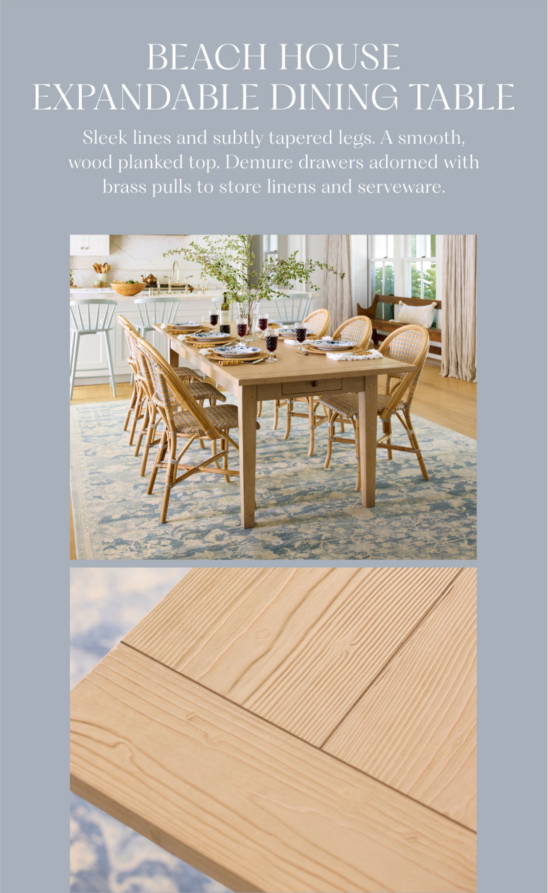 Beach House Expandable Dining Table